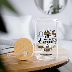 Meet Me in Missouri State Map Souvenir Glass Can