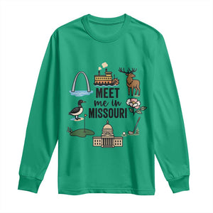 Meet Me in Missouri State Map Souvenir Long Sleeve Shirt