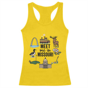 Meet Me in Missouri State Map Souvenir Racerback Tank Top