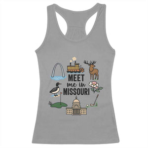 Meet Me in Missouri State Map Souvenir Racerback Tank Top