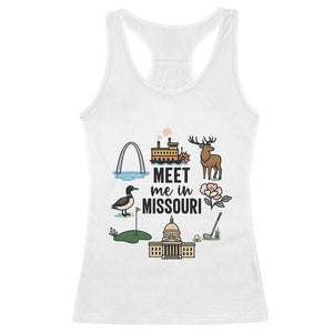 Meet Me in Missouri State Map Souvenir Racerback Tank Top