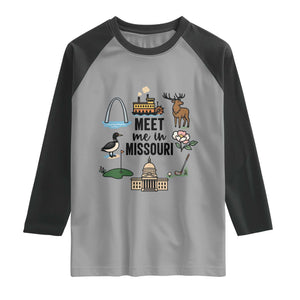 Meet Me in Missouri State Map Souvenir Raglan Shirt