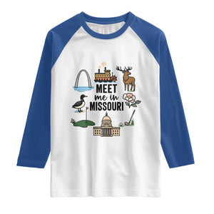 Meet Me in Missouri State Map Souvenir Raglan Shirt