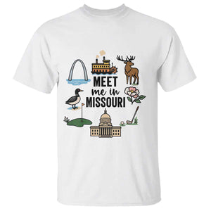 Meet Me in Missouri State Map Souvenir T Shirt