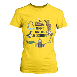 Meet Me in Missouri State Map Souvenir T Shirt For Women