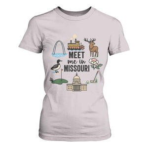 Meet Me in Missouri State Map Souvenir T Shirt For Women
