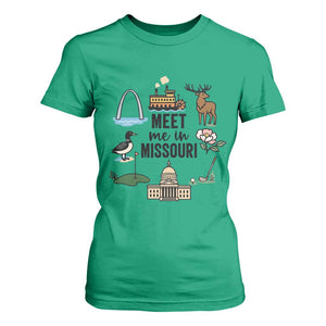 Meet Me in Missouri State Map Souvenir T Shirt For Women