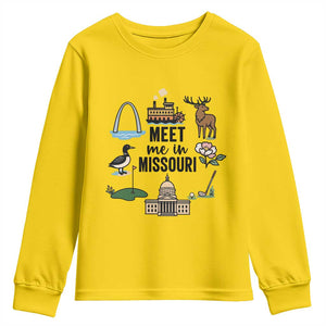 Meet Me in Missouri State Map Souvenir Youth Sweatshirt