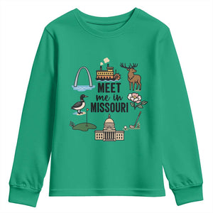 Meet Me in Missouri State Map Souvenir Youth Sweatshirt