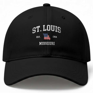 St. Louis Missouri MO Baseball Cap Vintage American Flag Missouri State