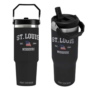 St. Louis Missouri MO Flip Straw Tumbler Vintage American Flag Missouri State