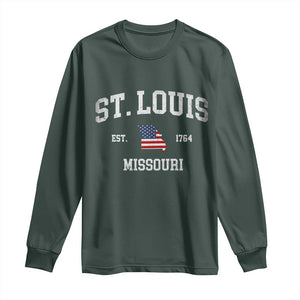 St Louis Missouri MO Long Sleeve Shirt Vintage American Flag Missouri State