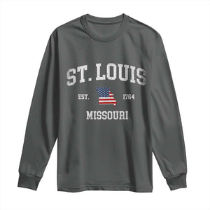 St Louis Missouri MO Long Sleeve Shirt Vintage American Flag Missouri State