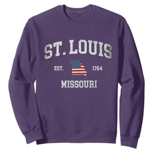 St Louis Missouri MO Sweatshirt Vintage American Flag Missouri State