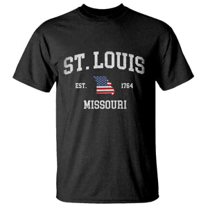 St Louis Missouri MO T Shirt Vintage American Flag Missouri State