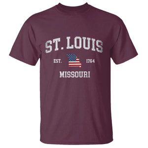 St Louis Missouri MO T Shirt Vintage American Flag Missouri State