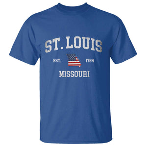 St Louis Missouri MO T Shirt Vintage American Flag Missouri State