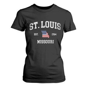 St Louis Missouri MO T Shirt For Women Vintage American Flag Missouri State