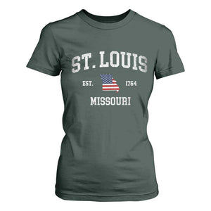 St Louis Missouri MO T Shirt For Women Vintage American Flag Missouri State