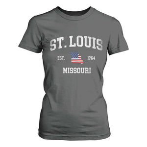 St Louis Missouri MO T Shirt For Women Vintage American Flag Missouri State
