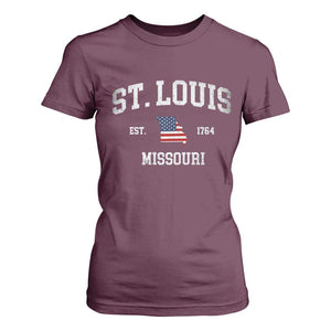 St Louis Missouri MO T Shirt For Women Vintage American Flag Missouri State