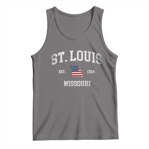 St. Louis Missouri MO Tank Top Vintage American Flag Missouri State