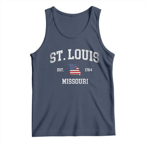 St. Louis Missouri MO Tank Top Vintage American Flag Missouri State