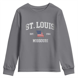 St Louis Missouri MO Youth Sweatshirt Vintage American Flag Missouri State