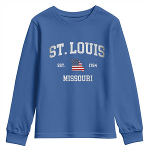 St Louis Missouri MO Youth Sweatshirt Vintage American Flag Missouri State