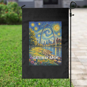 Gateway Arch National Park Van Gogh Style Starry Night Garden Flag St Louis Missouri Travel Souvenir Gift