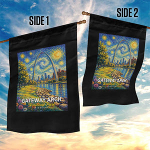 Gateway Arch National Park Van Gogh Style Starry Night Garden Flag St Louis Missouri Travel Souvenir Gift
