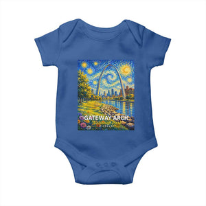 Gateway Arch National Park Van Gogh Style Starry Night Baby Onesie St Louis Missouri Travel Souvenir Gift