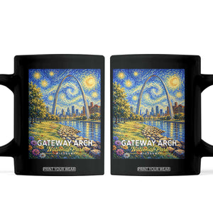 Gateway Arch National Park Van Gogh Style Starry Night Coffee Mug St Louis Missouri Travel Souvenir Gift