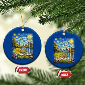 Gateway Arch National Park Van Gogh Style Starry Night Ceramic Ornament St Louis Missouri Travel Souvenir Gift