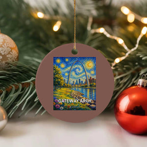 Gateway Arch National Park Van Gogh Style Starry Night Ceramic Ornament St Louis Missouri Travel Souvenir Gift