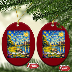 Gateway Arch National Park Van Gogh Style Starry Night Ceramic Ornament St Louis Missouri Travel Souvenir Gift