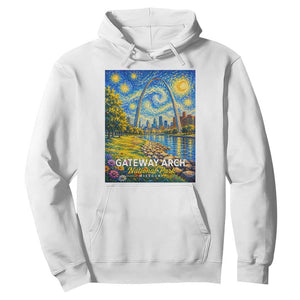 Gateway Arch National Park Van Gogh Style Starry Night Hoodie St Louis Missouri Travel Souvenir Gift