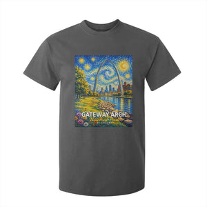 Gateway Arch National Park Van Gogh Style Starry Night T Shirt For Kid St Louis Missouri Travel Souvenir Gift