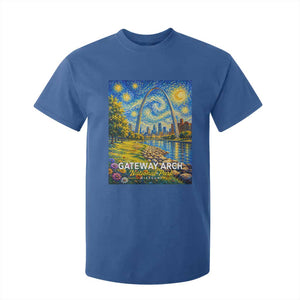 Gateway Arch National Park Van Gogh Style Starry Night T Shirt For Kid St Louis Missouri Travel Souvenir Gift