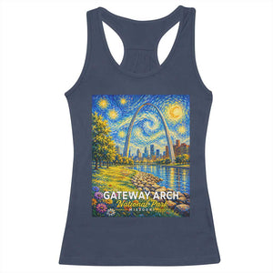 Gateway Arch National Park Van Gogh Style Starry Night Racerback Tank Top St Louis Missouri Travel Souvenir Gift
