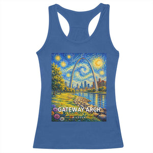 Gateway Arch National Park Van Gogh Style Starry Night Racerback Tank Top St Louis Missouri Travel Souvenir Gift