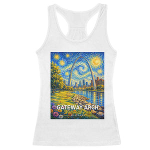 Gateway Arch National Park Van Gogh Style Starry Night Racerback Tank Top St Louis Missouri Travel Souvenir Gift