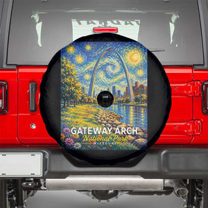 Gateway Arch National Park Van Gogh Style Starry Night Spare Tire Cover St Louis Missouri Travel Souvenir Gift TS14 Black Print Your Wear