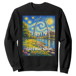 Gateway Arch National Park Van Gogh Style Starry Night Sweatshirt St Louis Missouri Travel Souvenir Gift