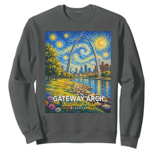 Gateway Arch National Park Van Gogh Style Starry Night Sweatshirt St Louis Missouri Travel Souvenir Gift