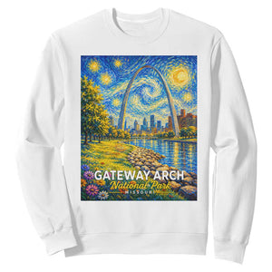 Gateway Arch National Park Van Gogh Style Starry Night Sweatshirt St Louis Missouri Travel Souvenir Gift