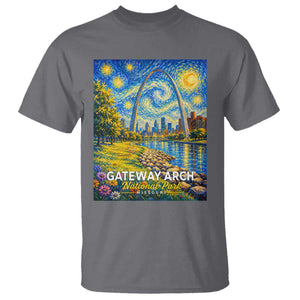 Gateway Arch National Park Van Gogh Style Starry Night T Shirt St Louis Missouri Travel Souvenir Gift