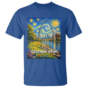 Gateway Arch National Park Van Gogh Style Starry Night T Shirt St Louis Missouri Travel Souvenir Gift