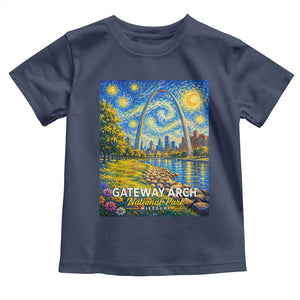 Gateway Arch National Park Van Gogh Style Starry Night Toddler T Shirt St Louis Missouri Travel Souvenir Gift