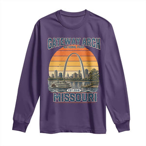 Gateway Arch National Park Long Sleeve Shirt Retro St Louis Missouri Travel Souvenir Nature Gift TS14 Purple Print Your Wear